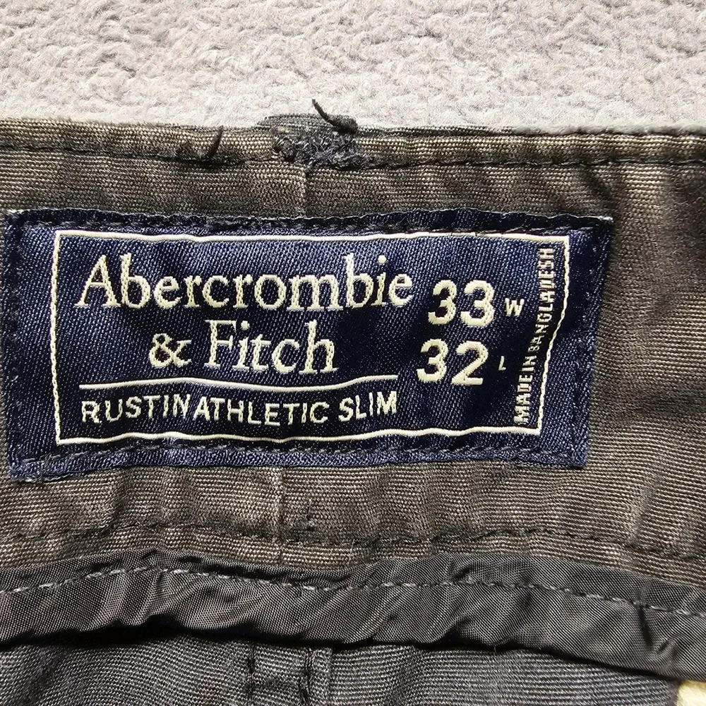 Abercrombie & Fitch Cargo Pants Mens Size 33x32 Gray Athletic Slim Fit Ankle Zip
